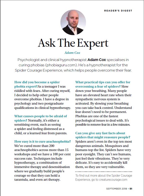 Reader's Digest Ask the Expert column with Adam Cox